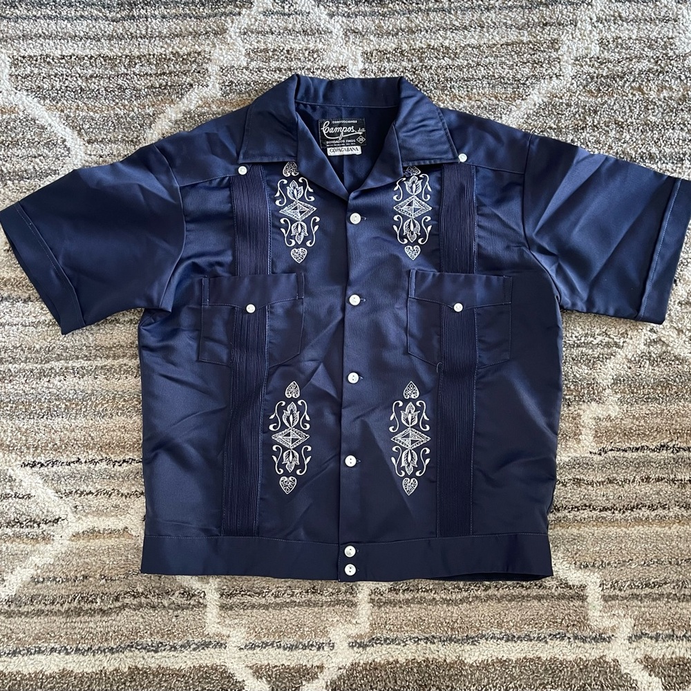 Campos Guayabera Copacabana Embroidered Short Sleeve Shirt